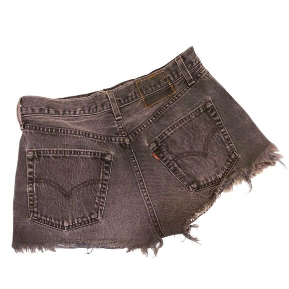 Vintage Levi's Gray Cutoff Button Fly Frayed Denim Shorts Made in the USA | 32 - Picture 4 of 11